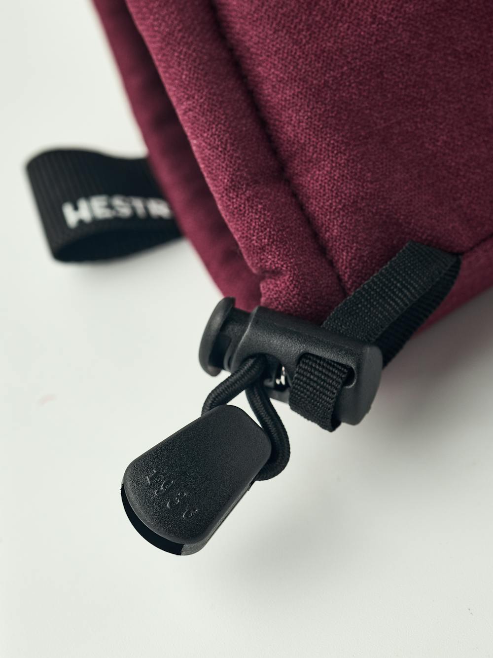 Burgundy mitten with black goat leather palm and wrist adjustment (5 of 6)