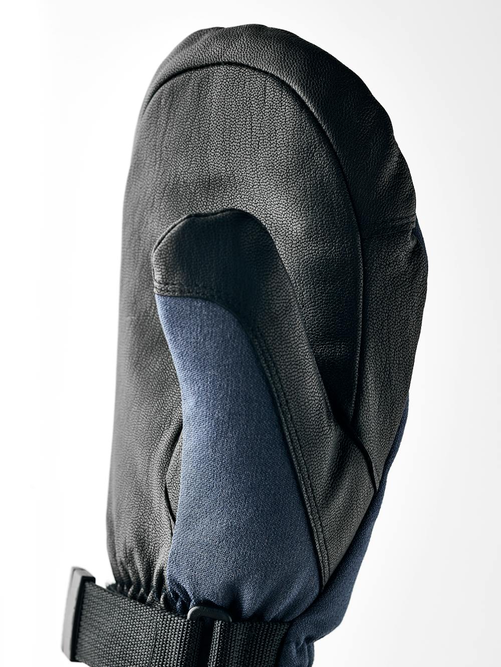 Dark blue mitten with black goat leather palm and wrist adjustment (3 of 6)