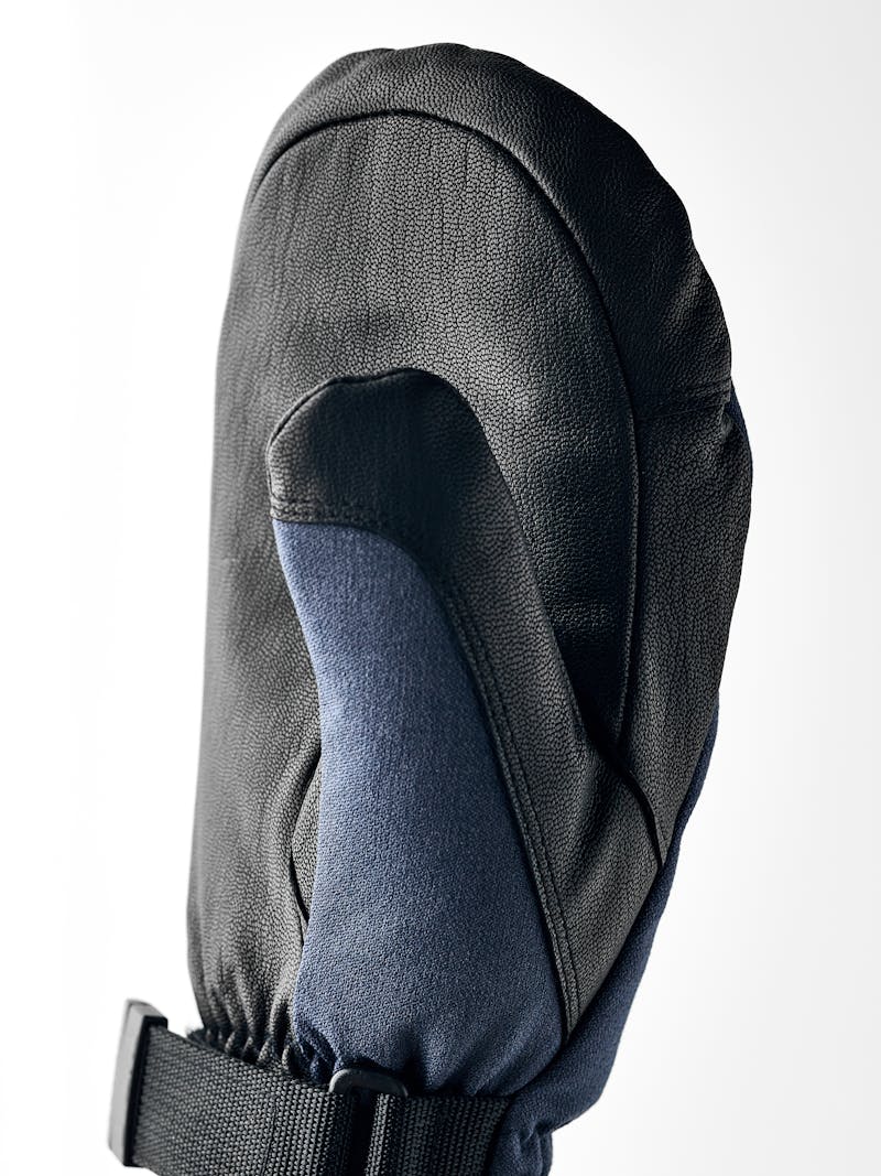 Dark blue mitten with black goat leather palm and wrist adjustment (4 of 6)