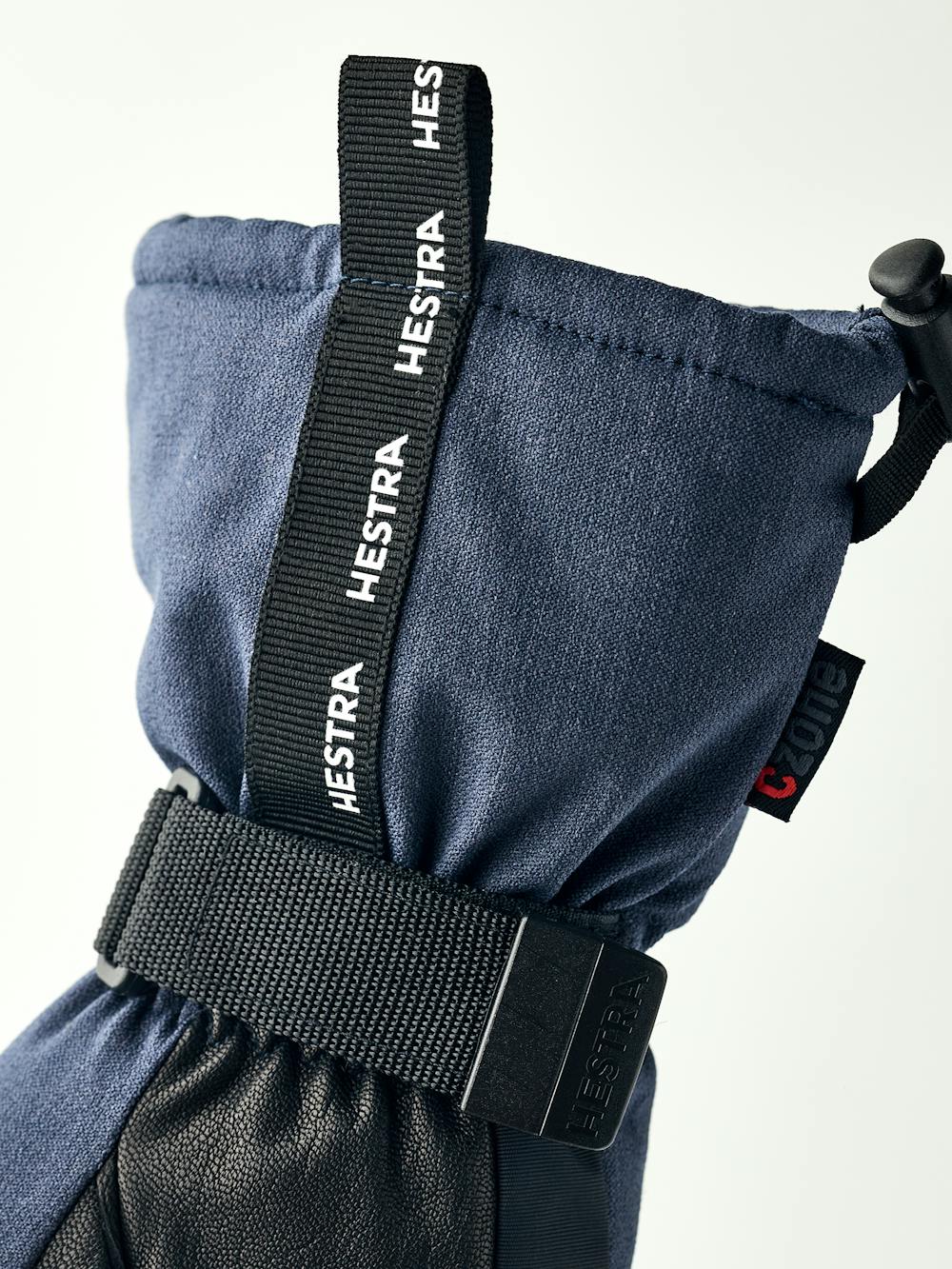 Dark blue mitten with black goat leather palm and wrist adjustment (6 of 6)