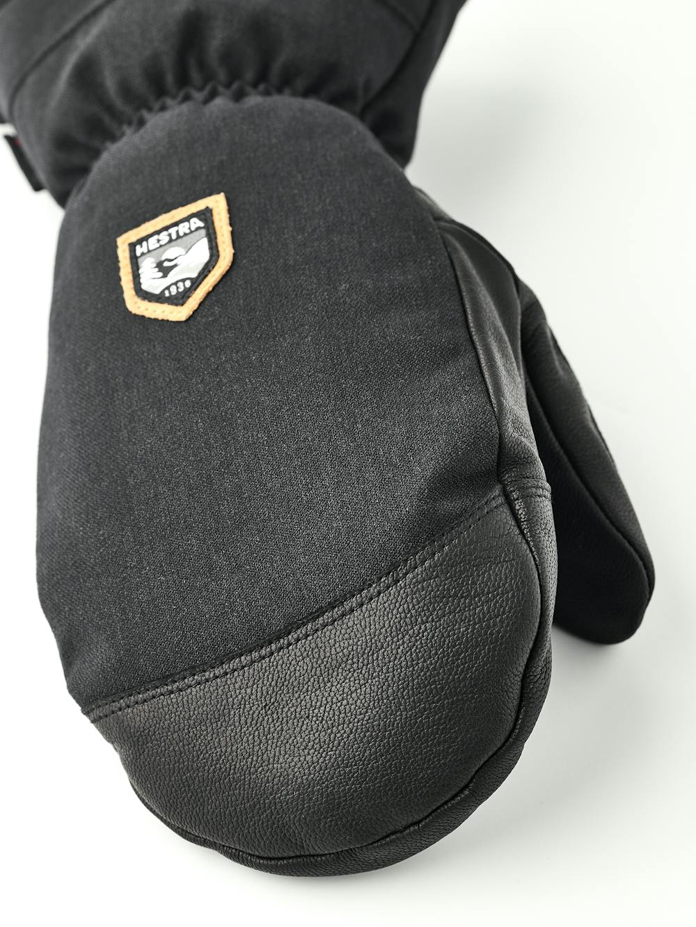 Black mitten with goat leather palm and wrist adjustment (2 of 6)