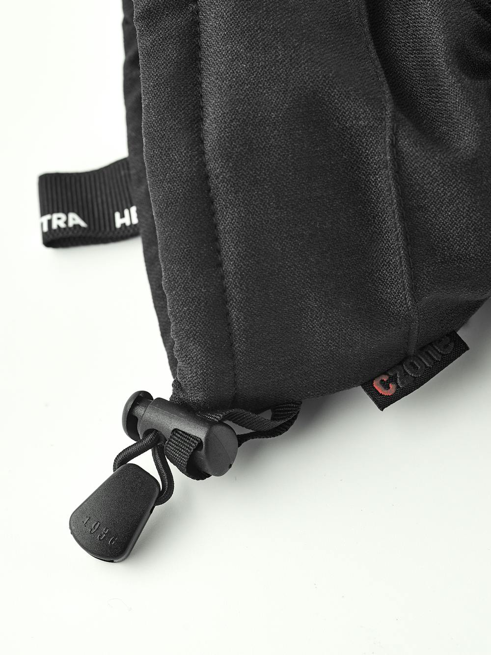 Black three finger glove with black goat leather palm and wrist adjustment (5 of 6)