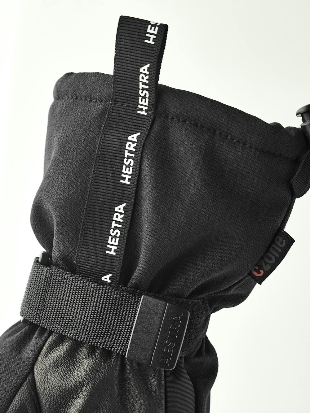 Black three finger glove with black goat leather palm and wrist adjustment (6 of 6)