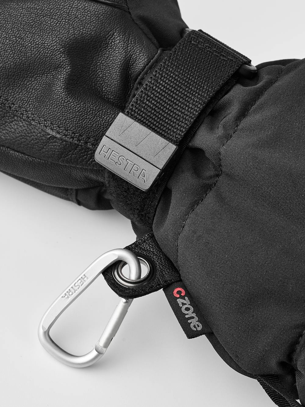 Black heated glove with black goat leather palm (5 of 7)