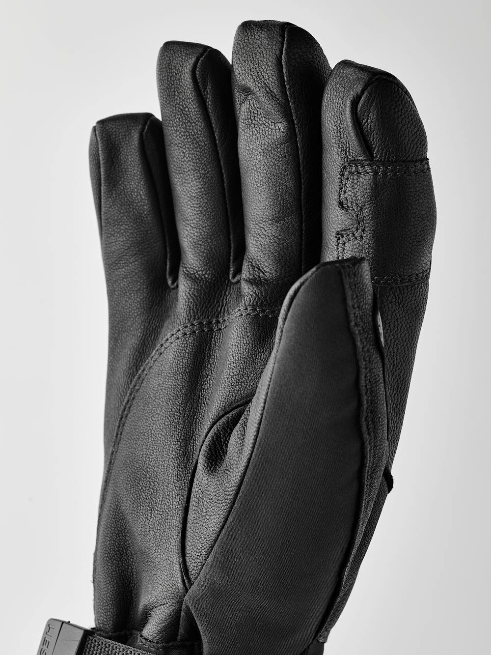 Black heated glove with black goat leather palm (3 of 7)