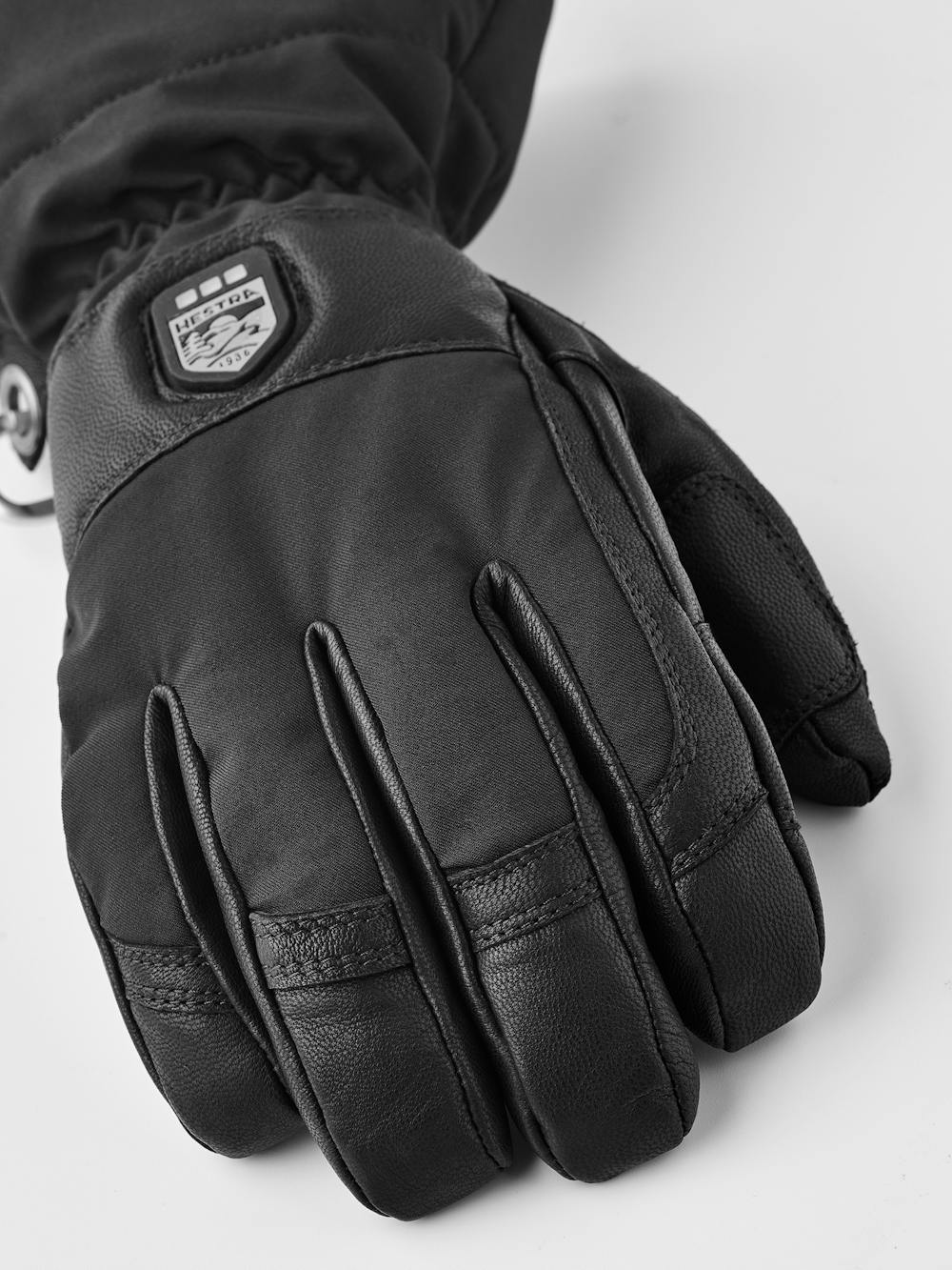 Black heated glove with black goat leather palm (4 of 7)
