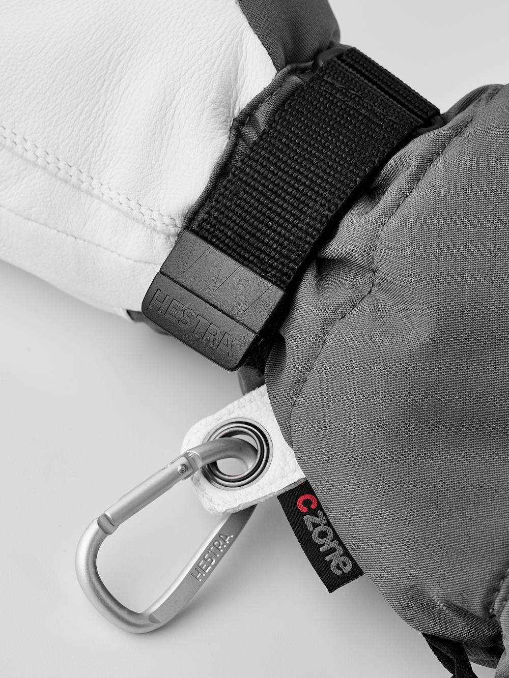 Gray heated glove with white goat leather palm (5 of 8)