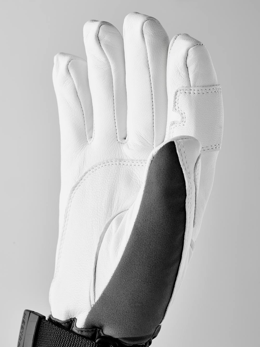 Gray heated glove with white goat leather palm (4 of 8)