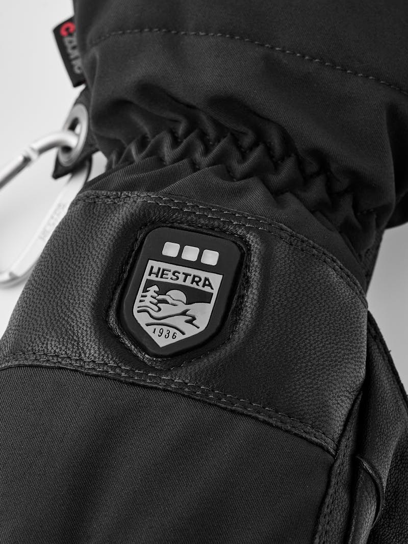 Black thermal glove with black goat leather palm
 (3 of 7)