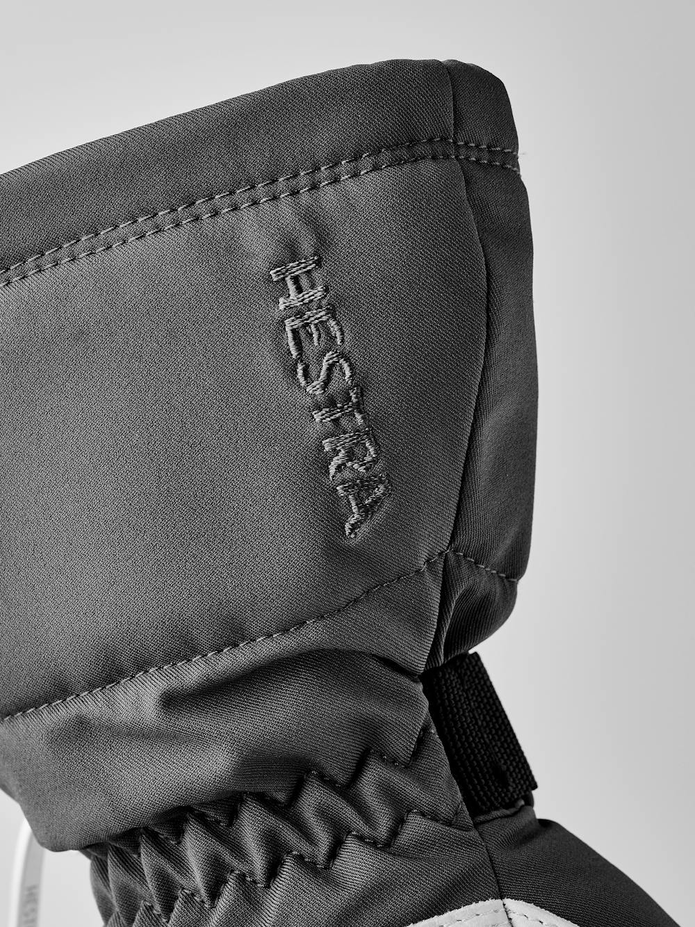 Gray heated glove with white goat leather palm (6 of 8)