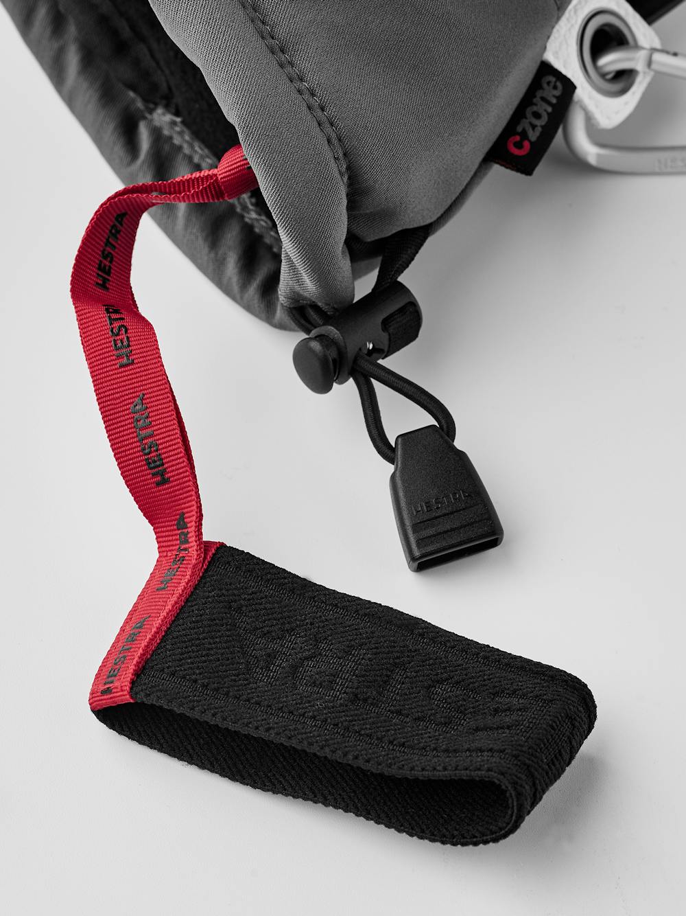 Gray heated glove with white goat leather palm (8 of 8)