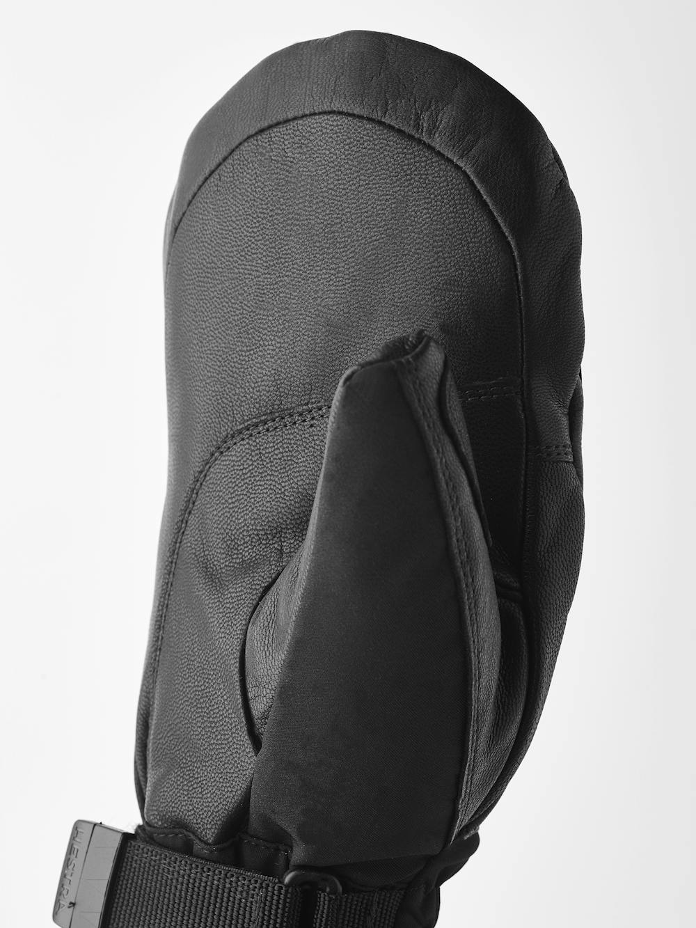 Black thermal mitten with black goat leather palm (3 of 7)