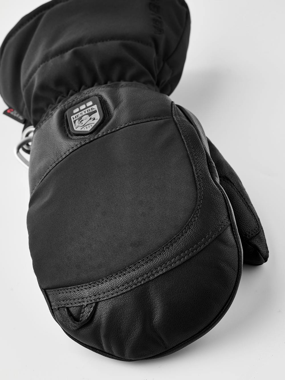 Black thermal mitten with black goat leather palm (2 of 7)