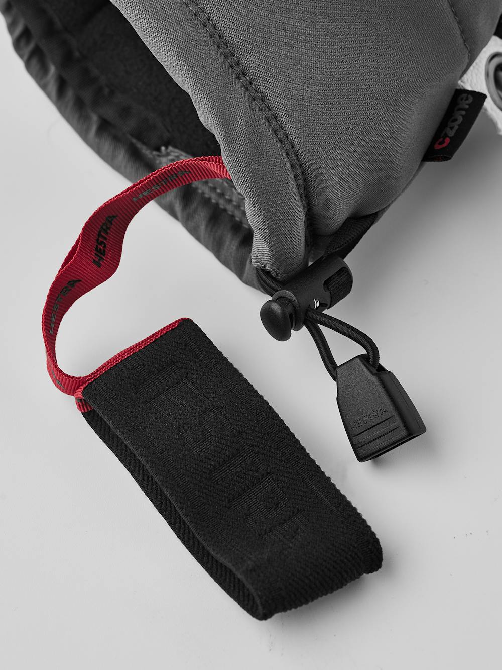 Gray thermal mitten with white goat leather palm (7 of 7)