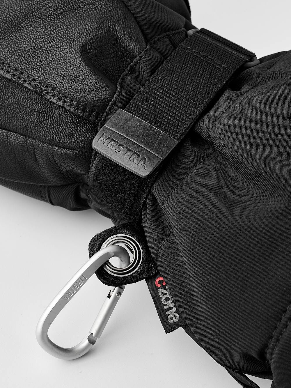 Black thermal mitten with black goat leather palm (7 of 8)