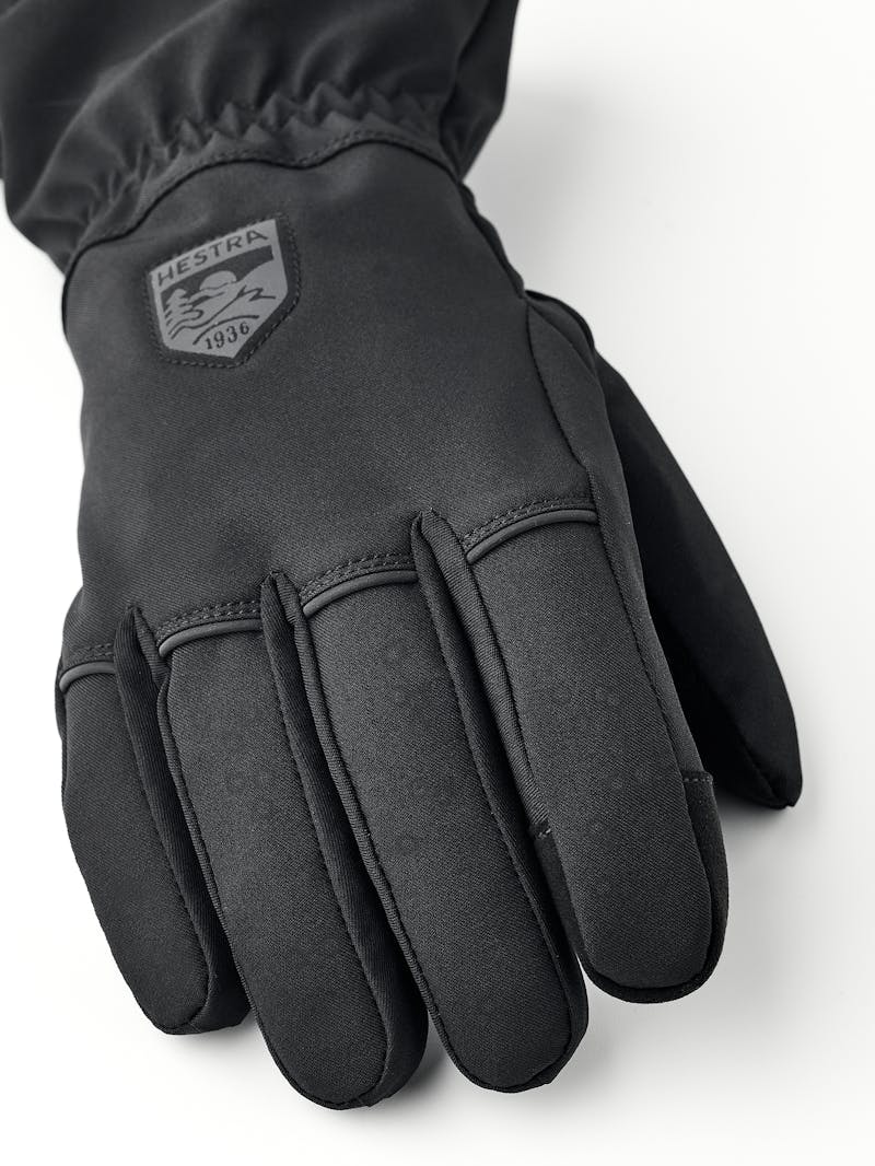 Black outdoor glove with synthetic suede palm and touch function (2 of 5)