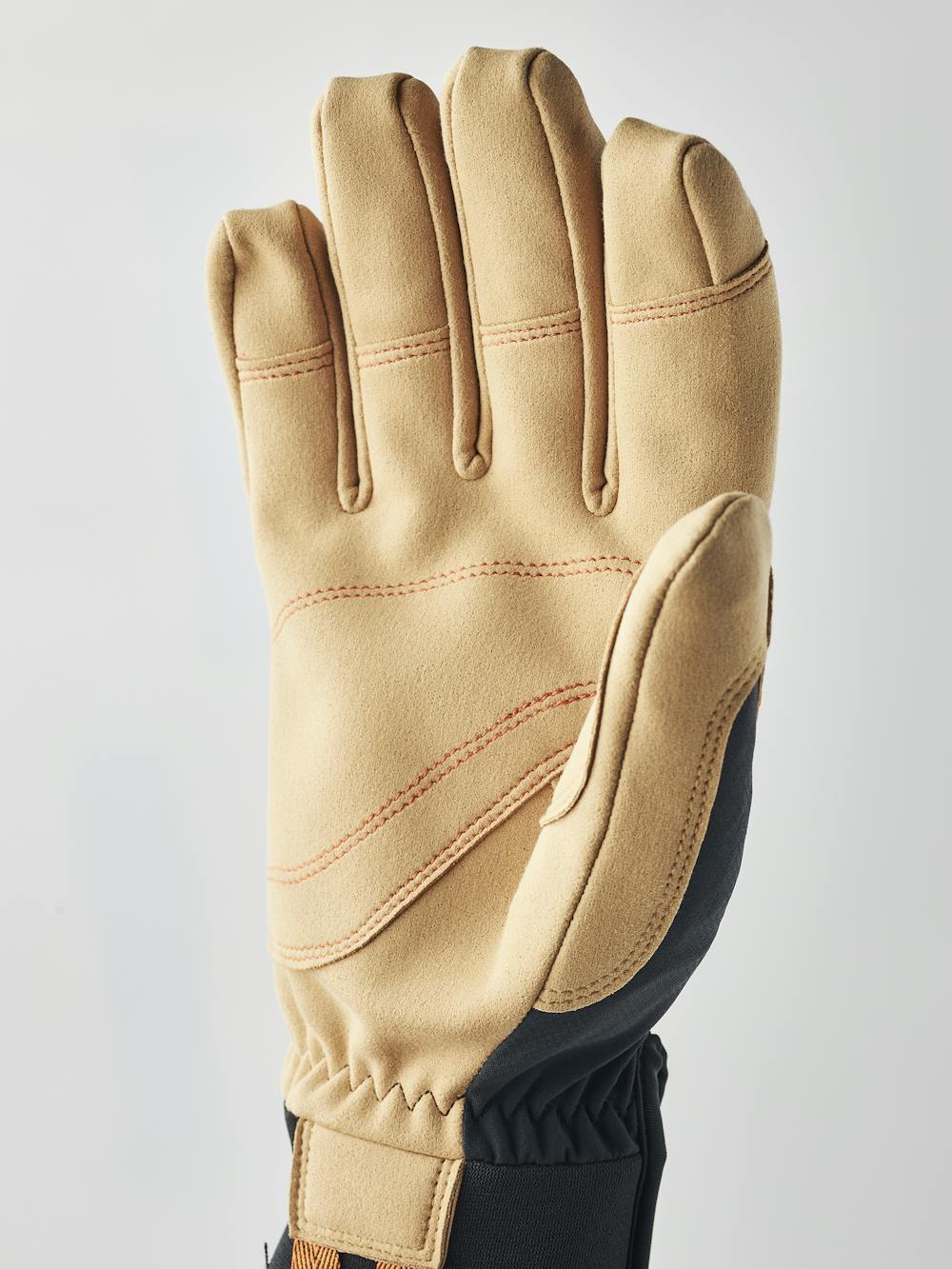 Black and light brown climbing glove in neoprene with light brown synthetic suede palm (2 of 5)