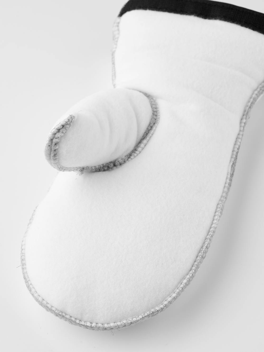 White machine-sewn liner mitten (3 of 4)
