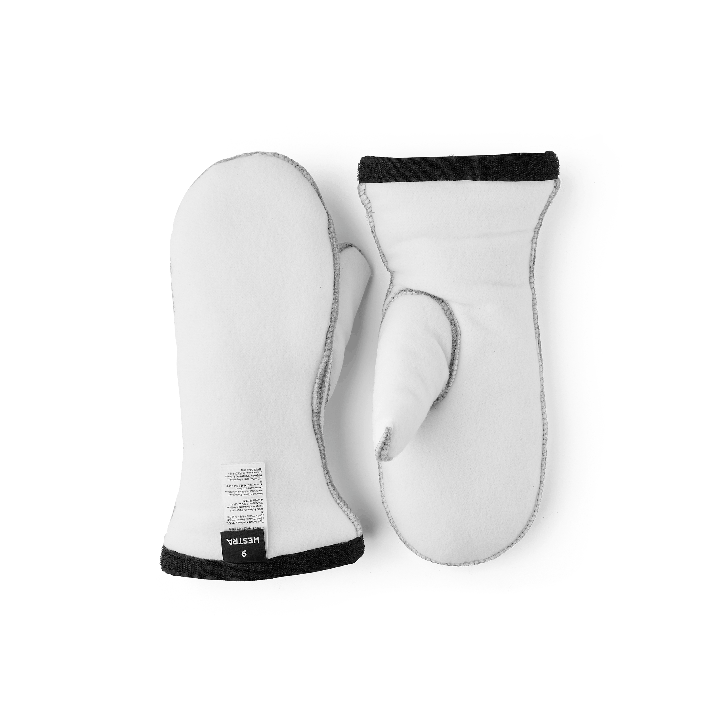 White machine-sewn liner mitten (1 of 4)