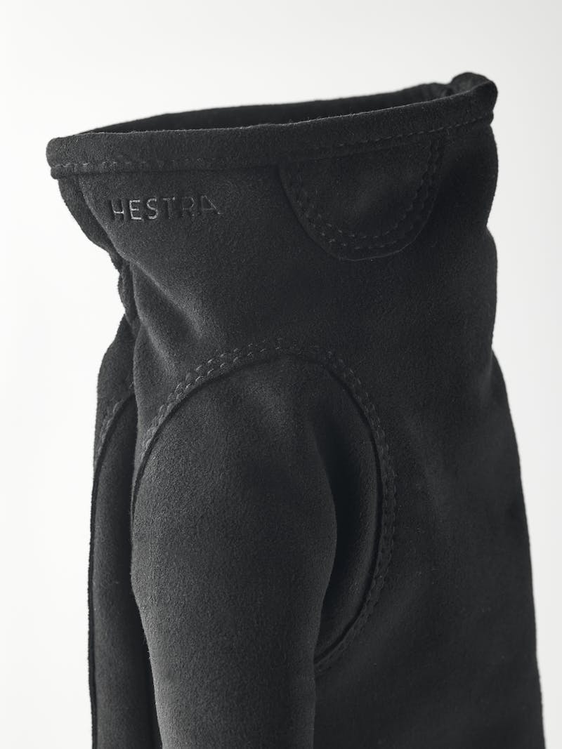 Black machine-sewn synthetic suede mitten
 (4 of 4)