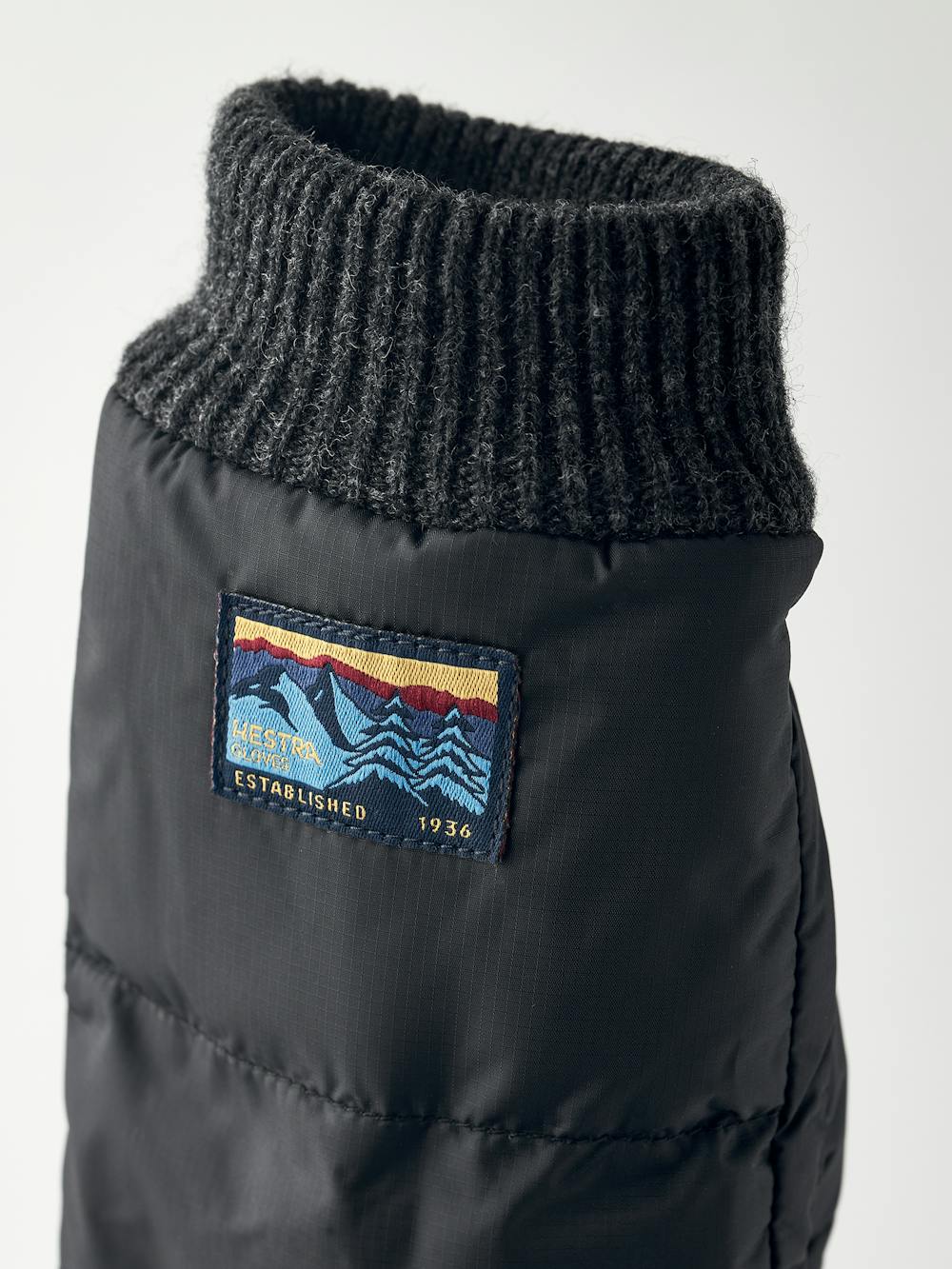 Black fabric mitten with knitted cuff
 (3 of 3)