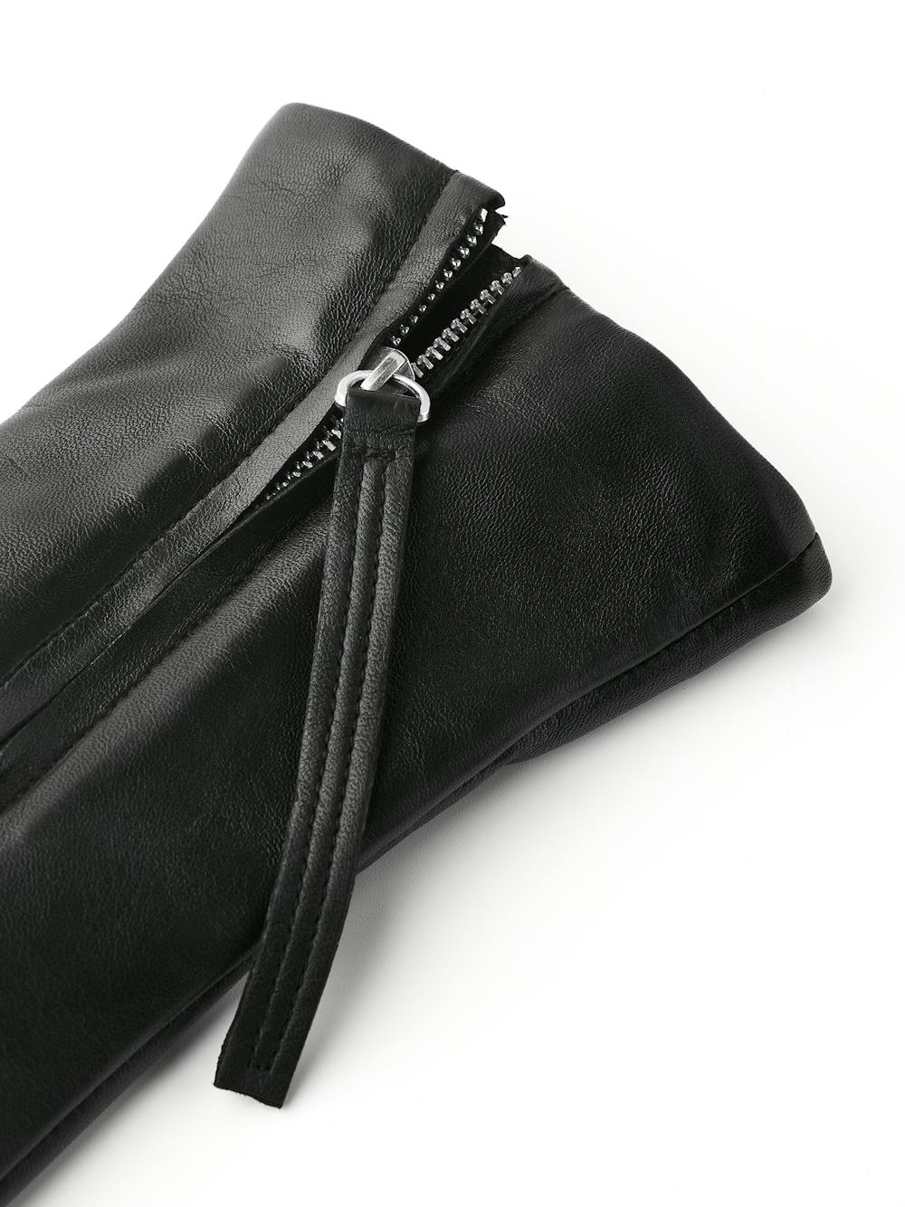 Black machine-sewn hairsheep leather glove with zip
 (4 of 6)