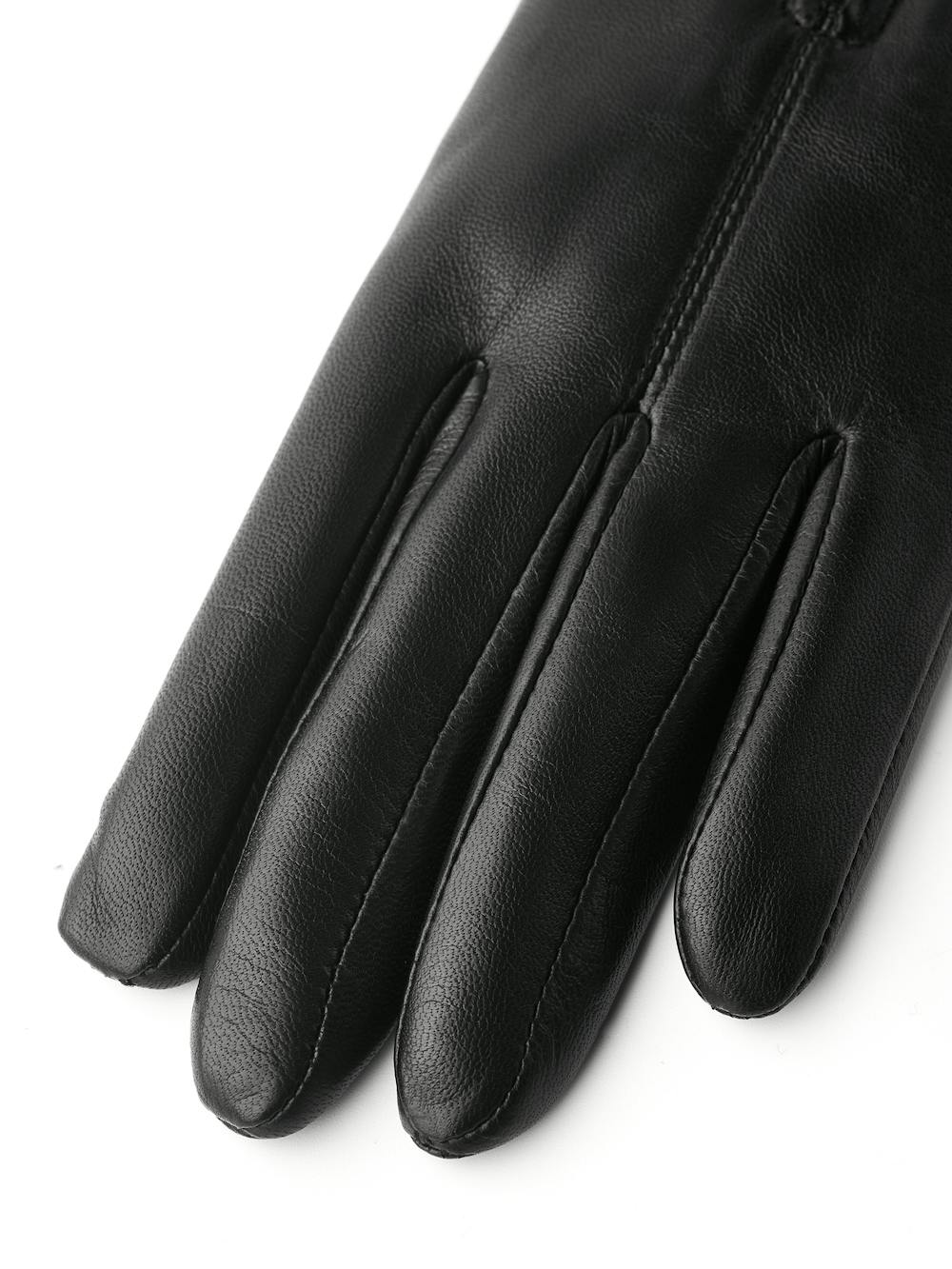 Black machine-sewn hairsheep leather glove with zip
 (2 of 6)