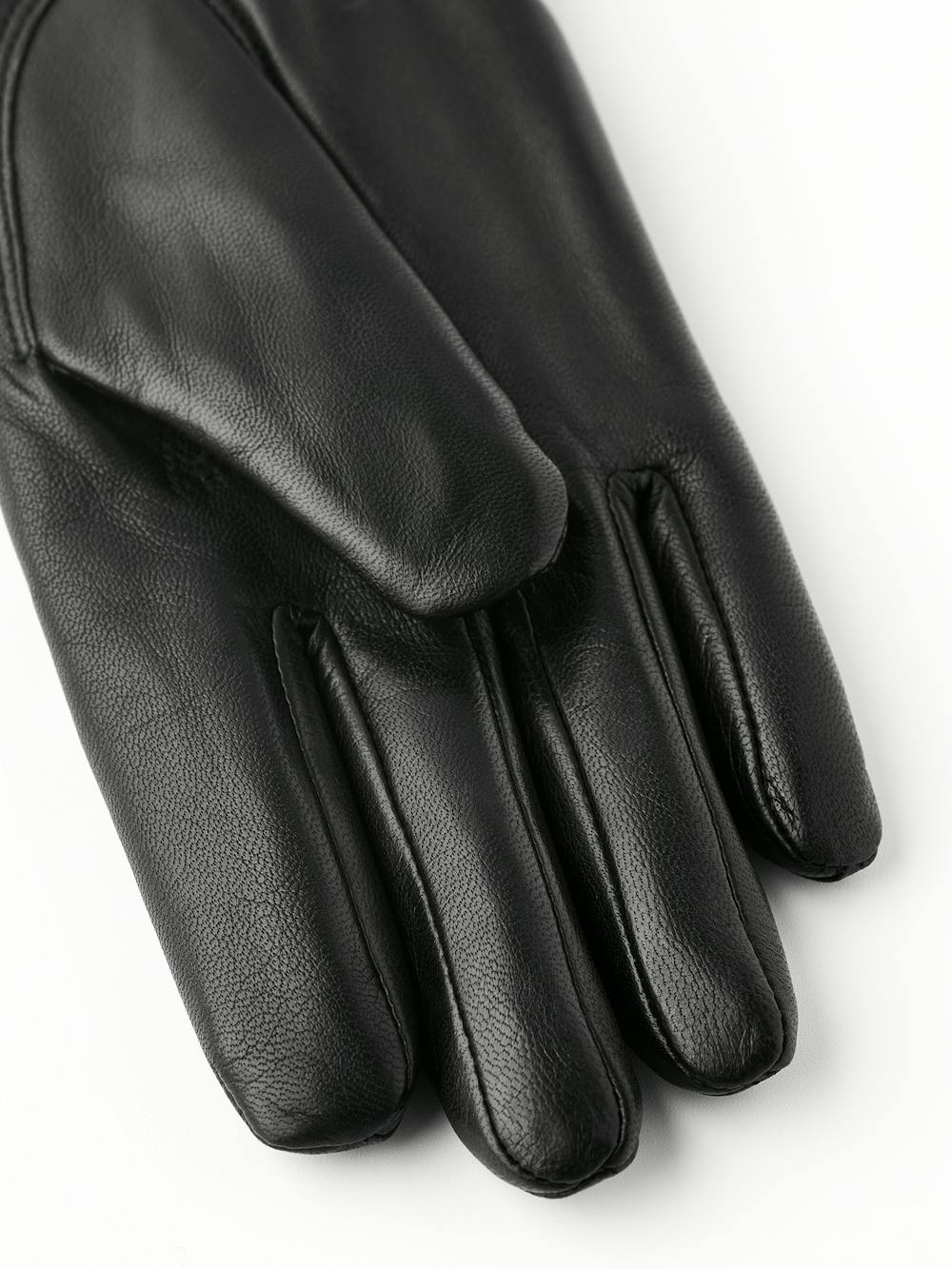 Black machine-sewn hairsheep leather glove with zip
 (3 of 6)
