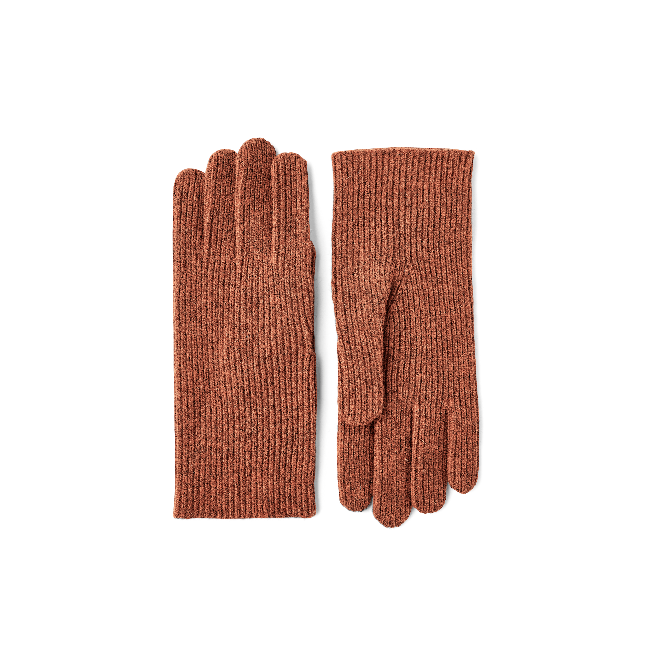 Ziegelroter Fingerhandschuh aus Wollmix (1 oder 3)