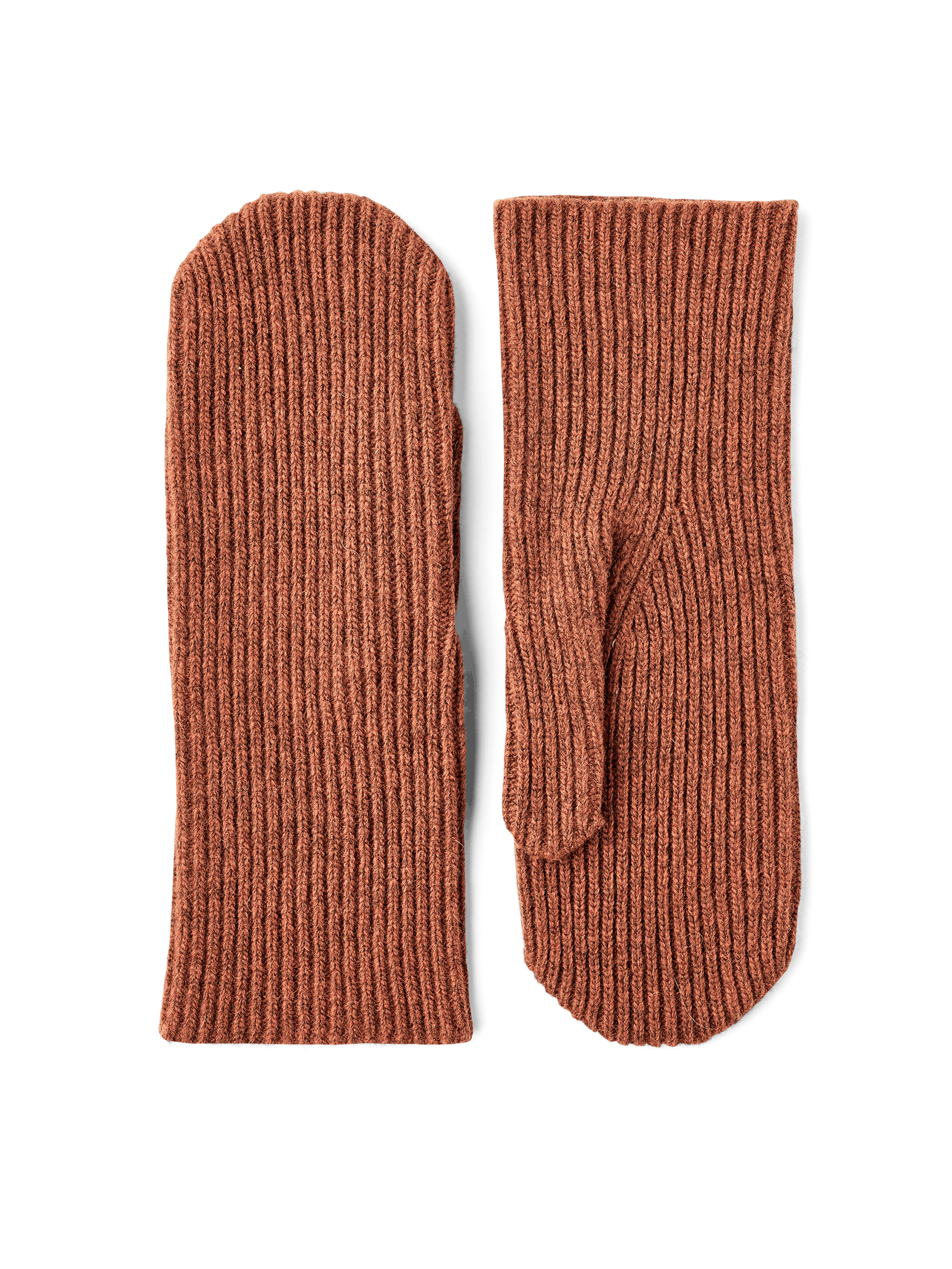 Brick red mitten in wool blend (1 of 3)