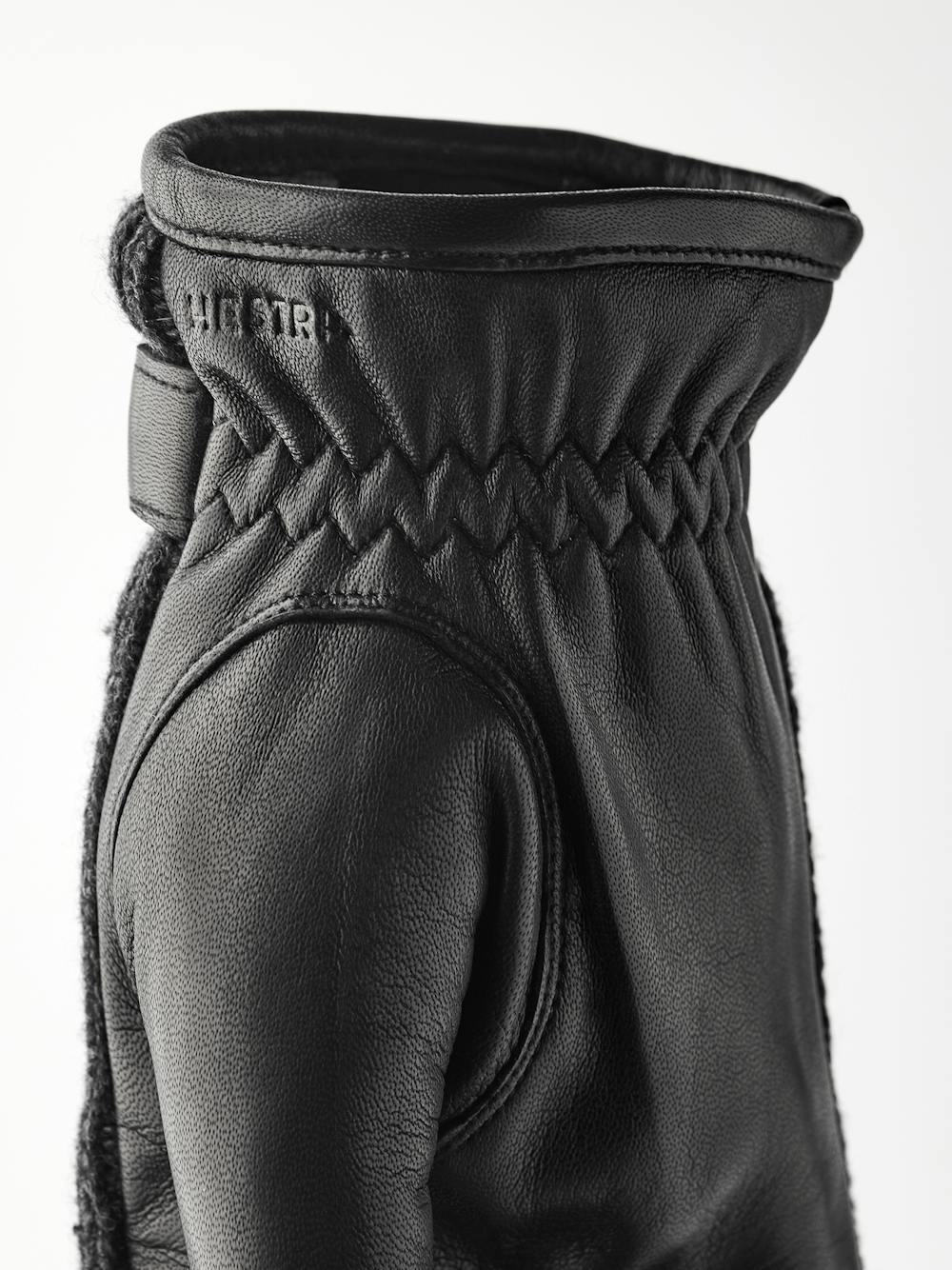 Black machine-sewn hairsheep leather glove with black ribbed wool back
(4 of 5)