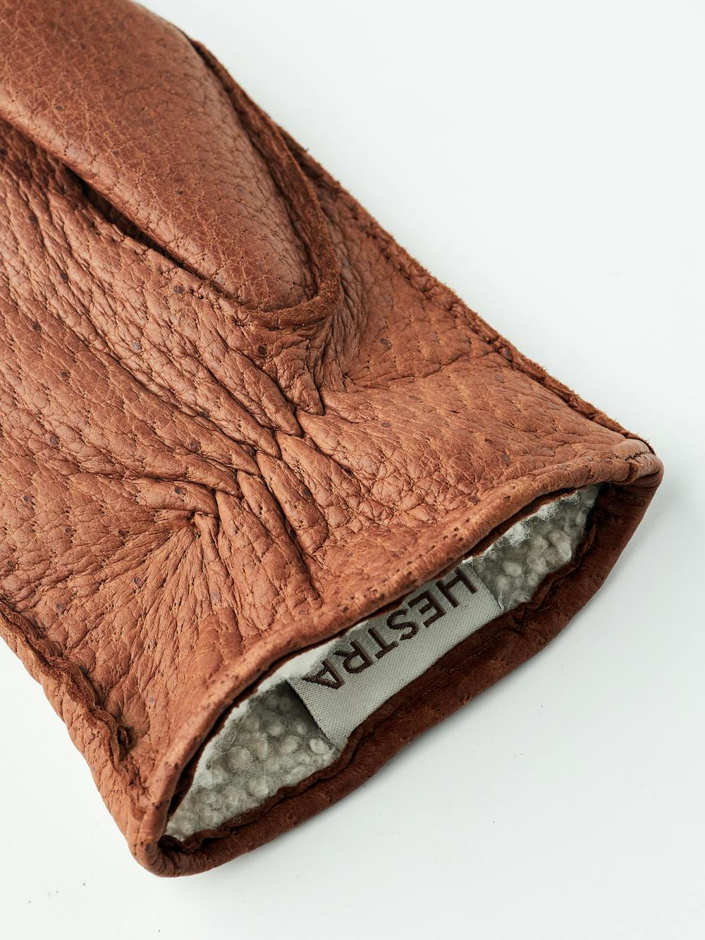 Light brown hand-sewn peccary leather mitten
 (4 of 5)
