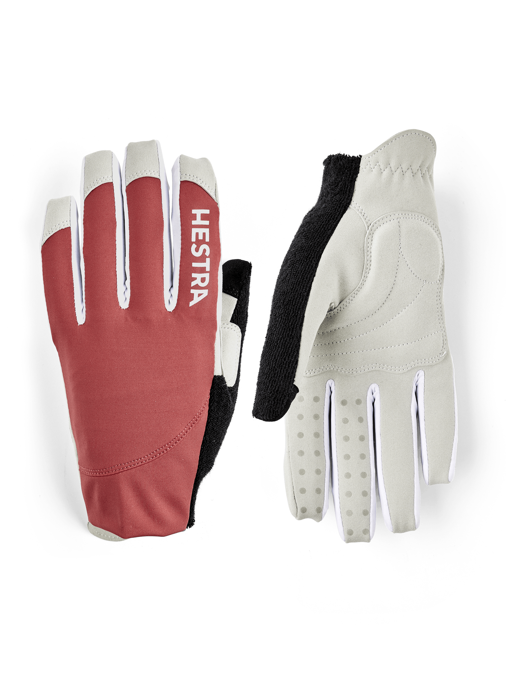 Spiro Long 5-finger in the color Rust / Light grey (1 of 6)