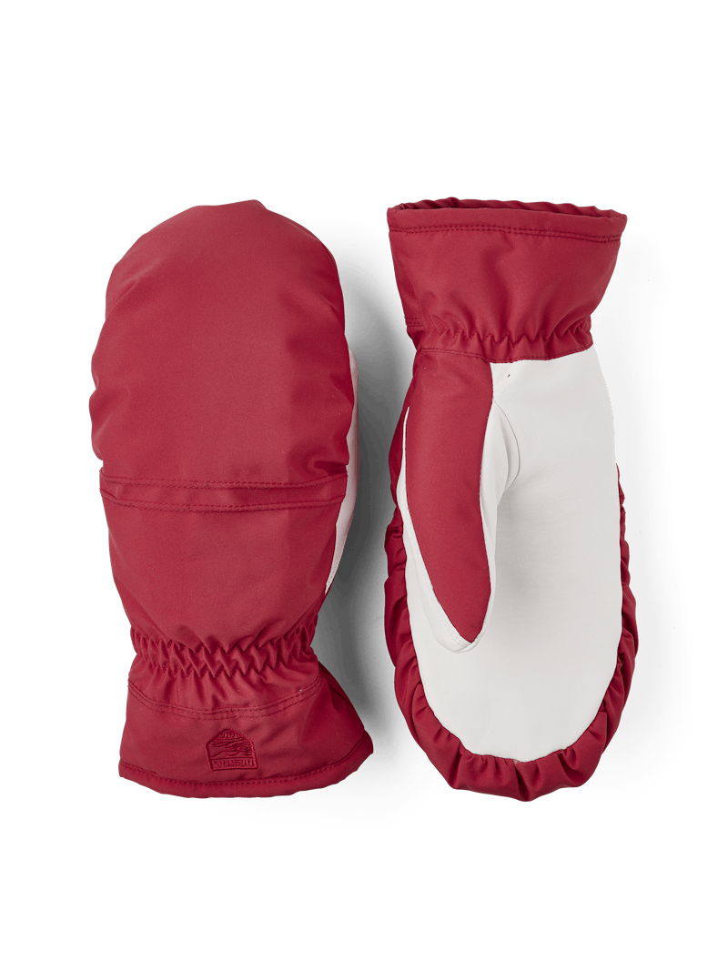 Women's Primaloft Leather Mitt in the color Red (1 of 5)