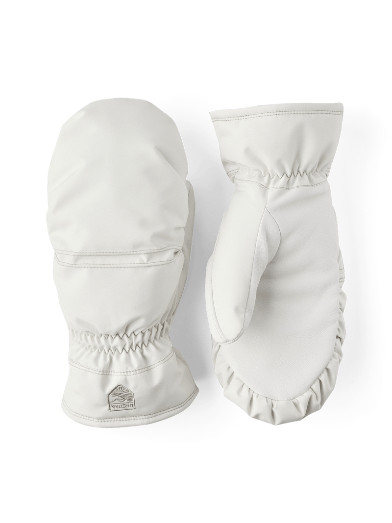 Women's Primaloft Leather Mitt in the color Ivory (1 of 4)