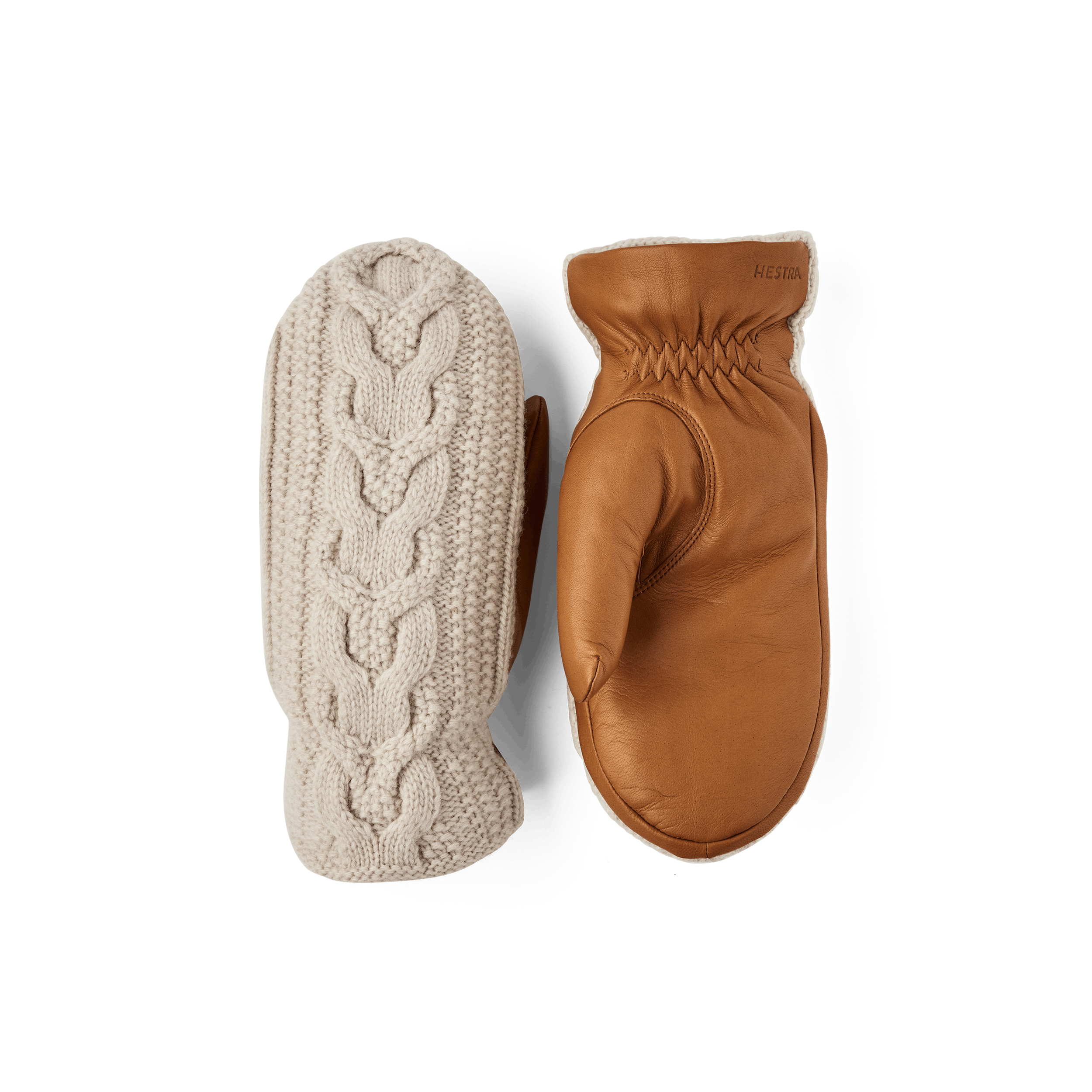 Elle Mitt in der Farbe Cremeweiß & korkbraun (1 oder 5)