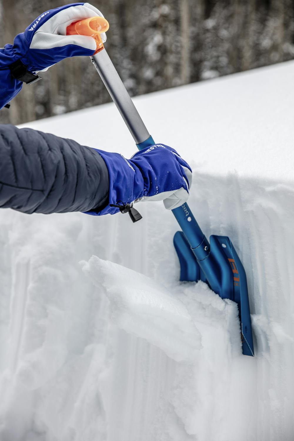 Blue ski glove with white goat leather palm
 (7 of 13)