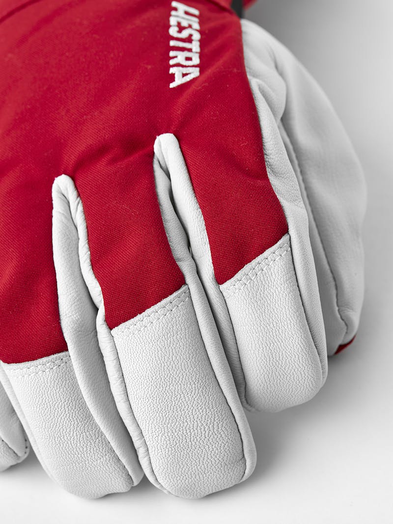 Red ski glove with white goat leather palm
 (3 of 7)