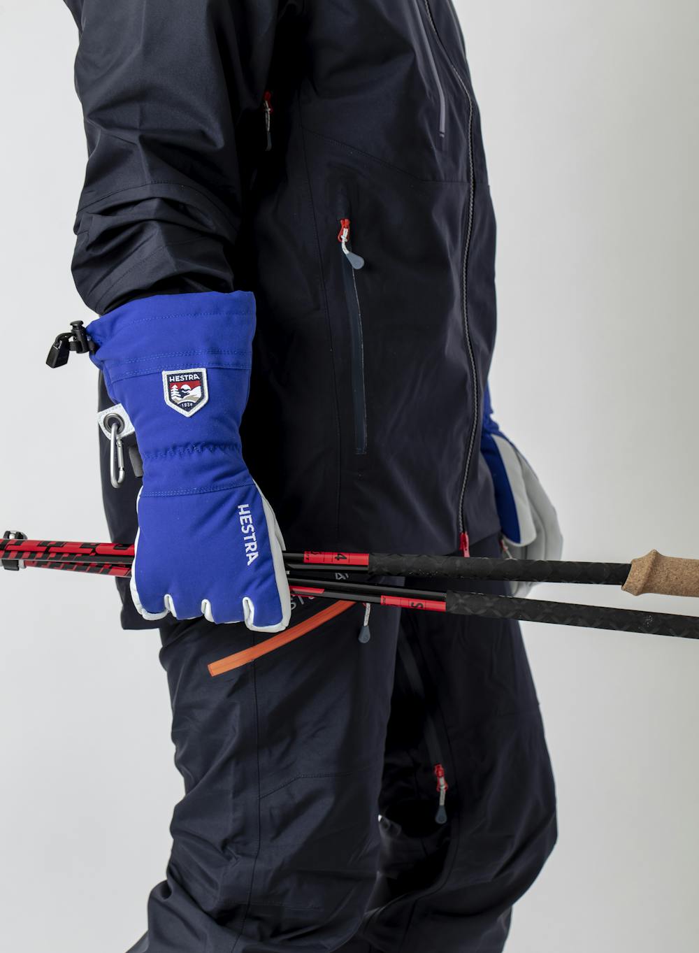 Blue ski glove with white goat leather palm
 (11 of 13)