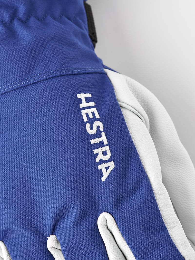 Blue ski glove with white goat leather palm
 (5 of 12)