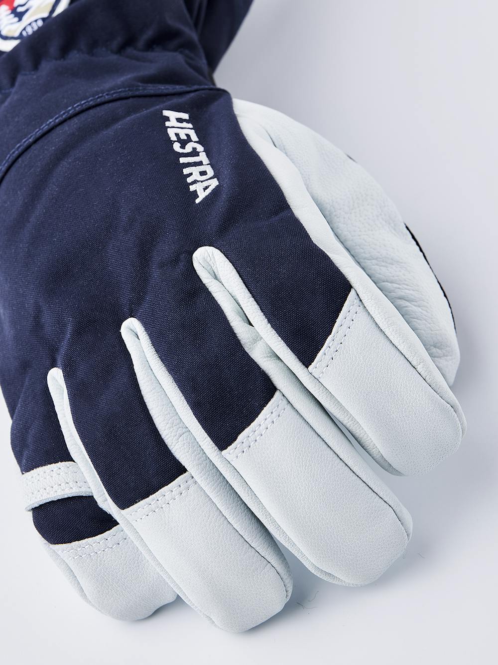 Dark blue ski glove with white goat leather palm
 (3 of 7)