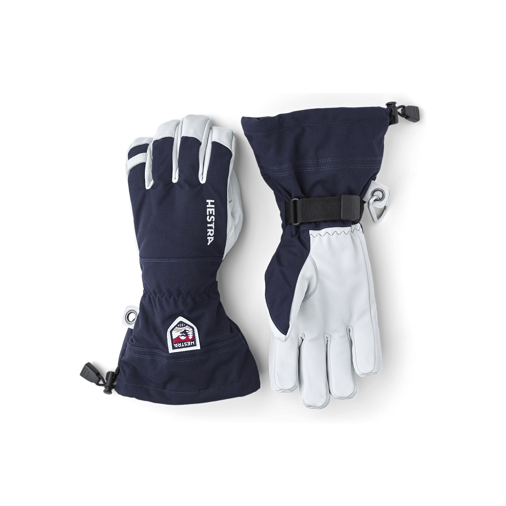 Dark blue ski glove with white goat leather palm
 (1 of 7)