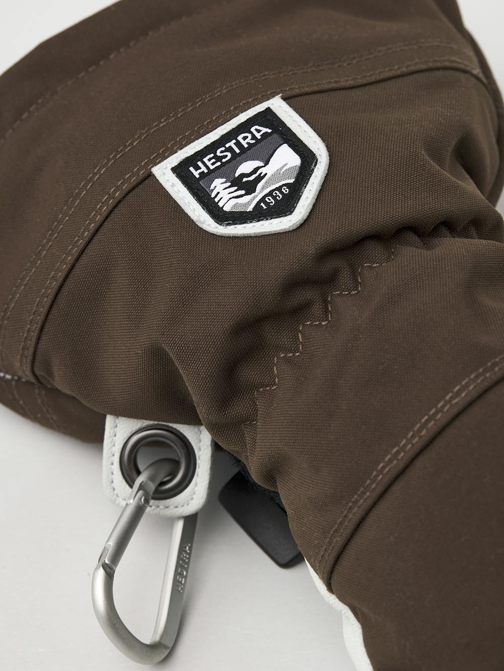 Dark brown ski glove with white goat leather palm
(5 of 8)