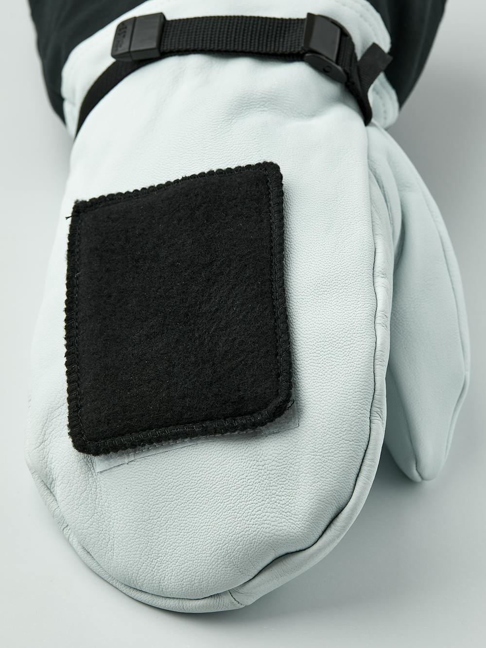 Black and gray mitten with goat leather and canvas fabric (3 of 5)