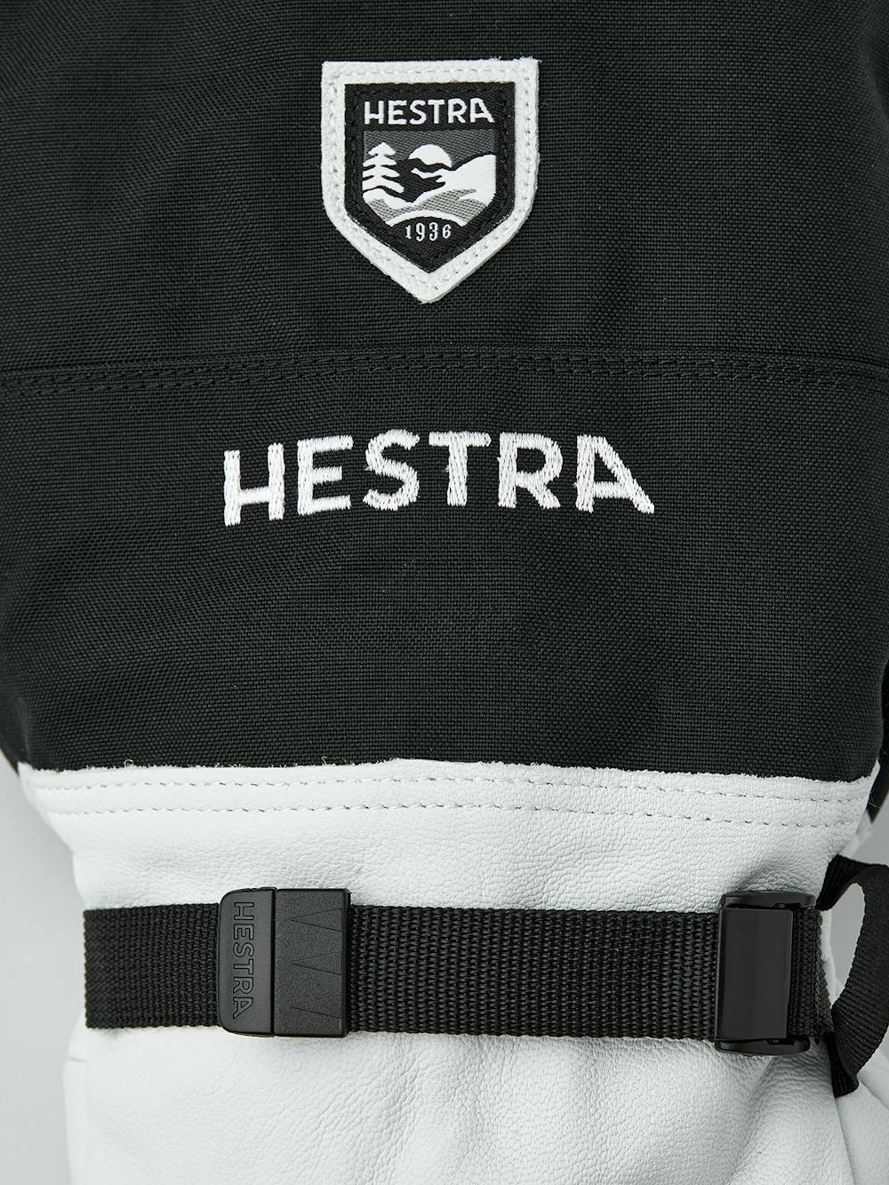 Black and gray mitten with goat leather and canvas fabric (2 of 5)