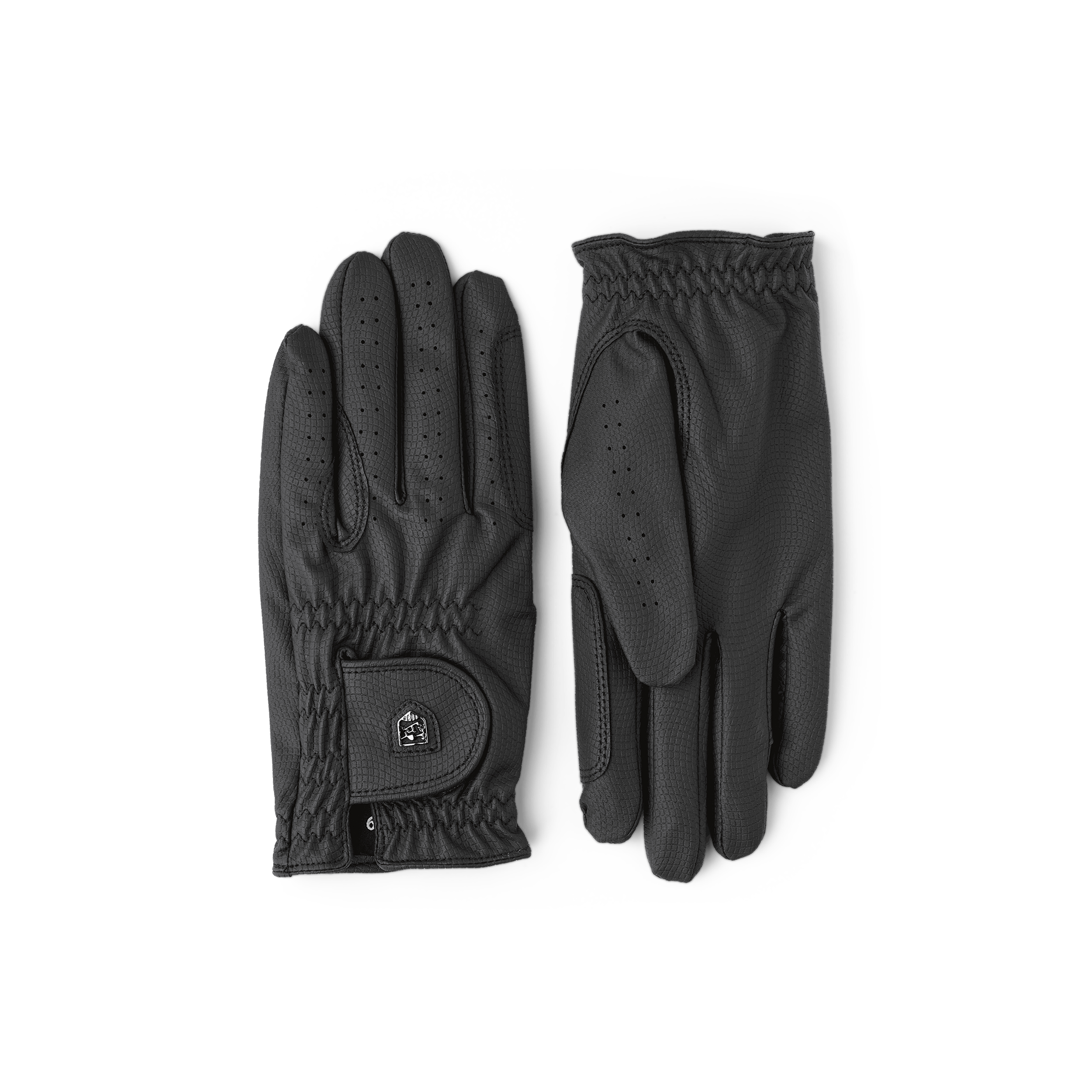 Black riding glove made of synthetic material (1 of 3)