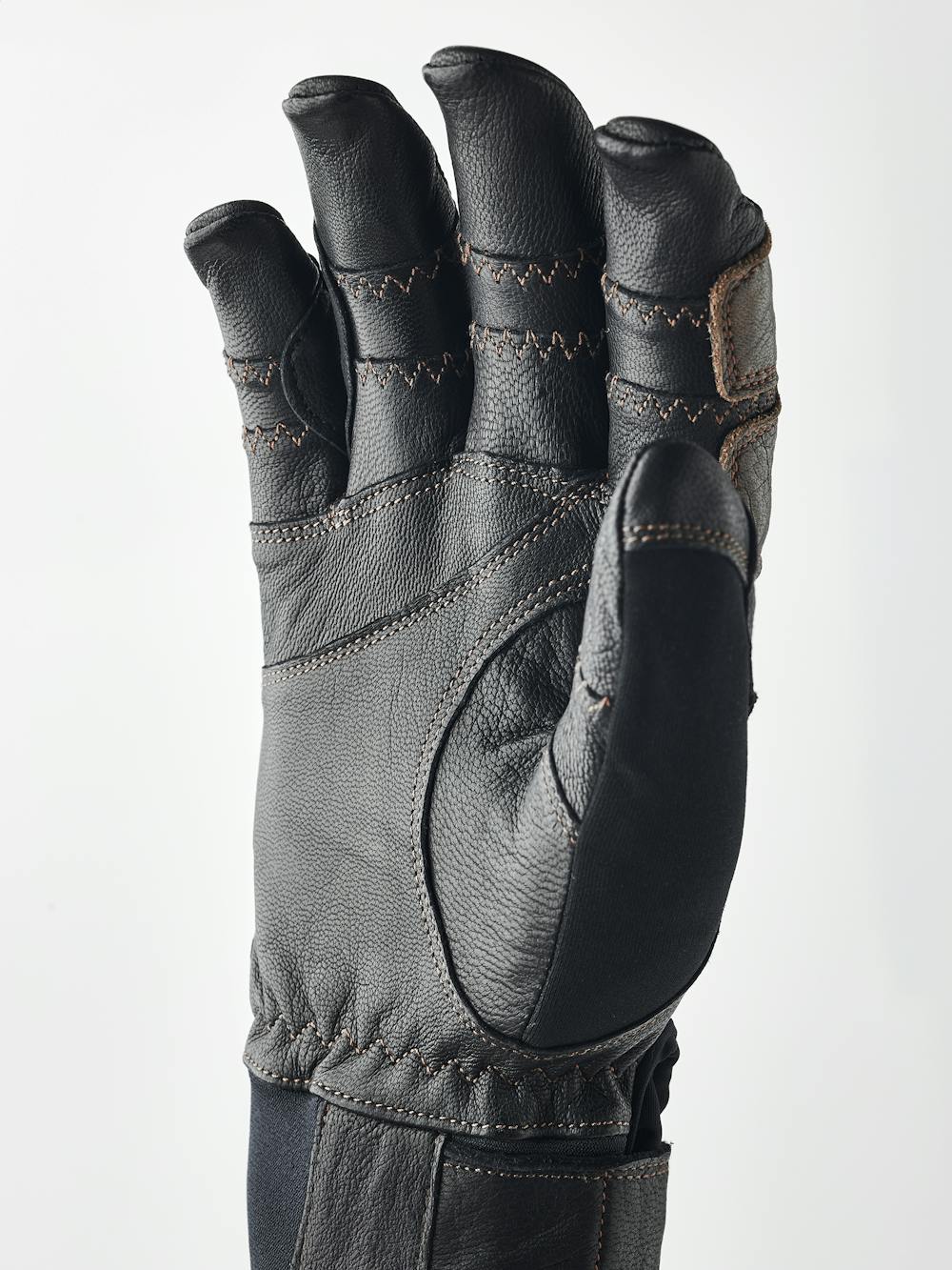 Black fabric riding glove with goat leather palm with touch function (2 of 6)