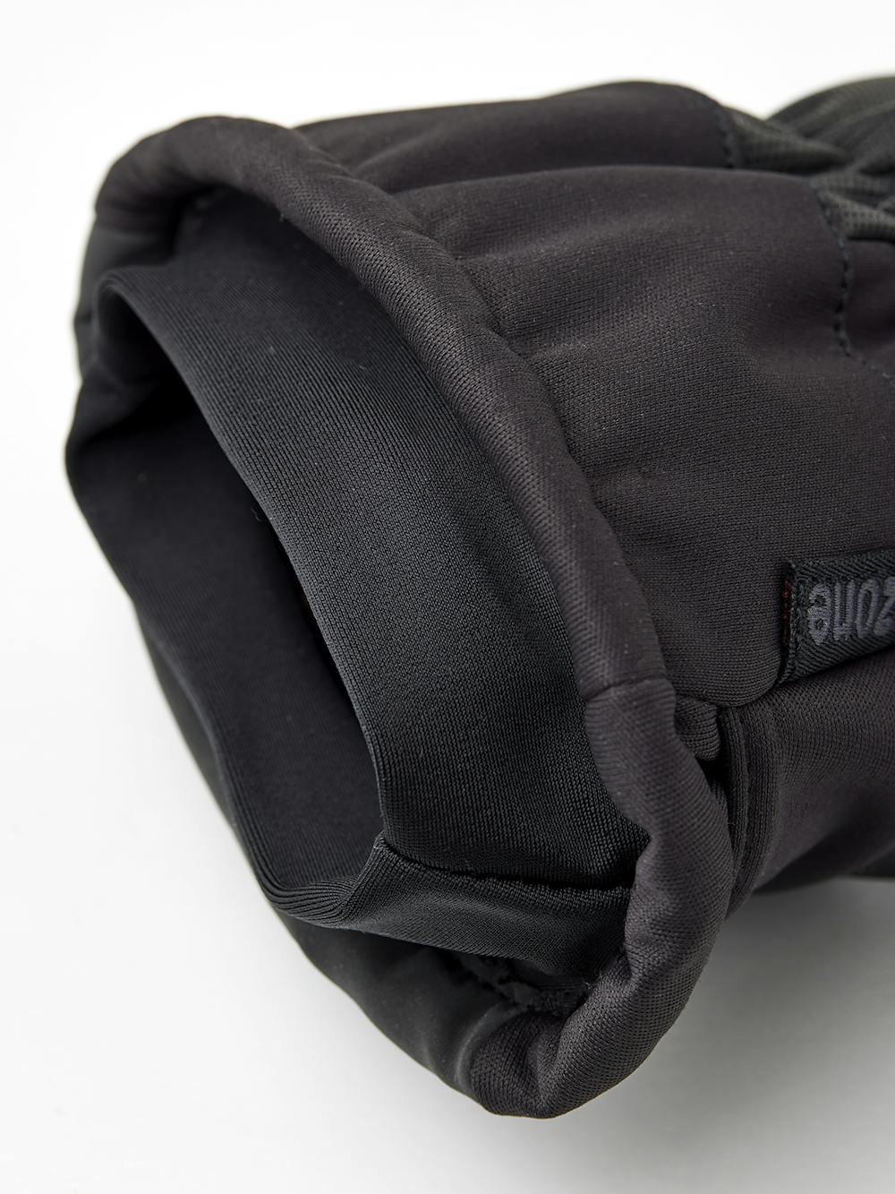 Black fabric three finger glove with synthetic suede palm (3 of 4)