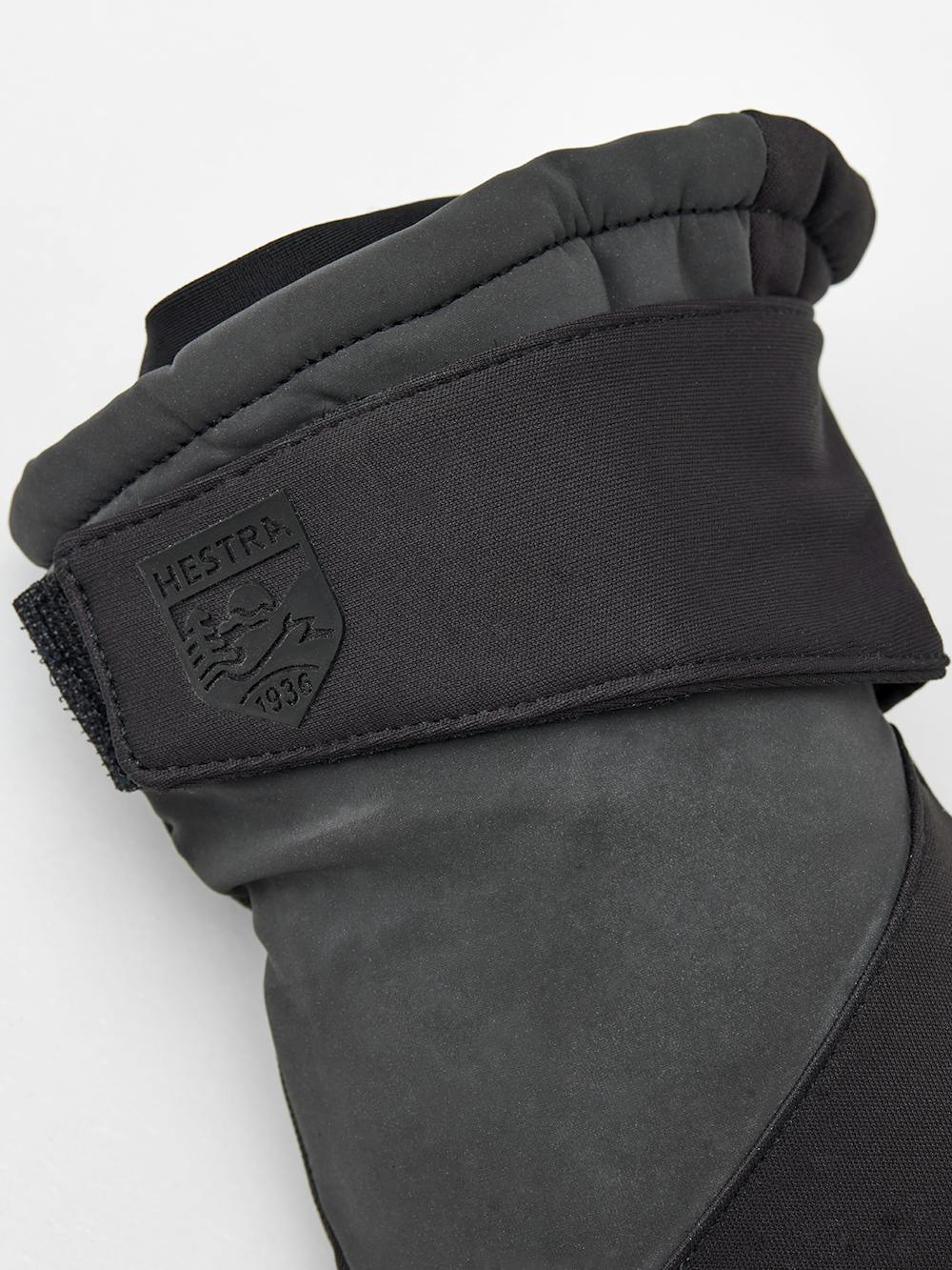 Black fabric three finger glove with synthetic suede palm (4 of 4)