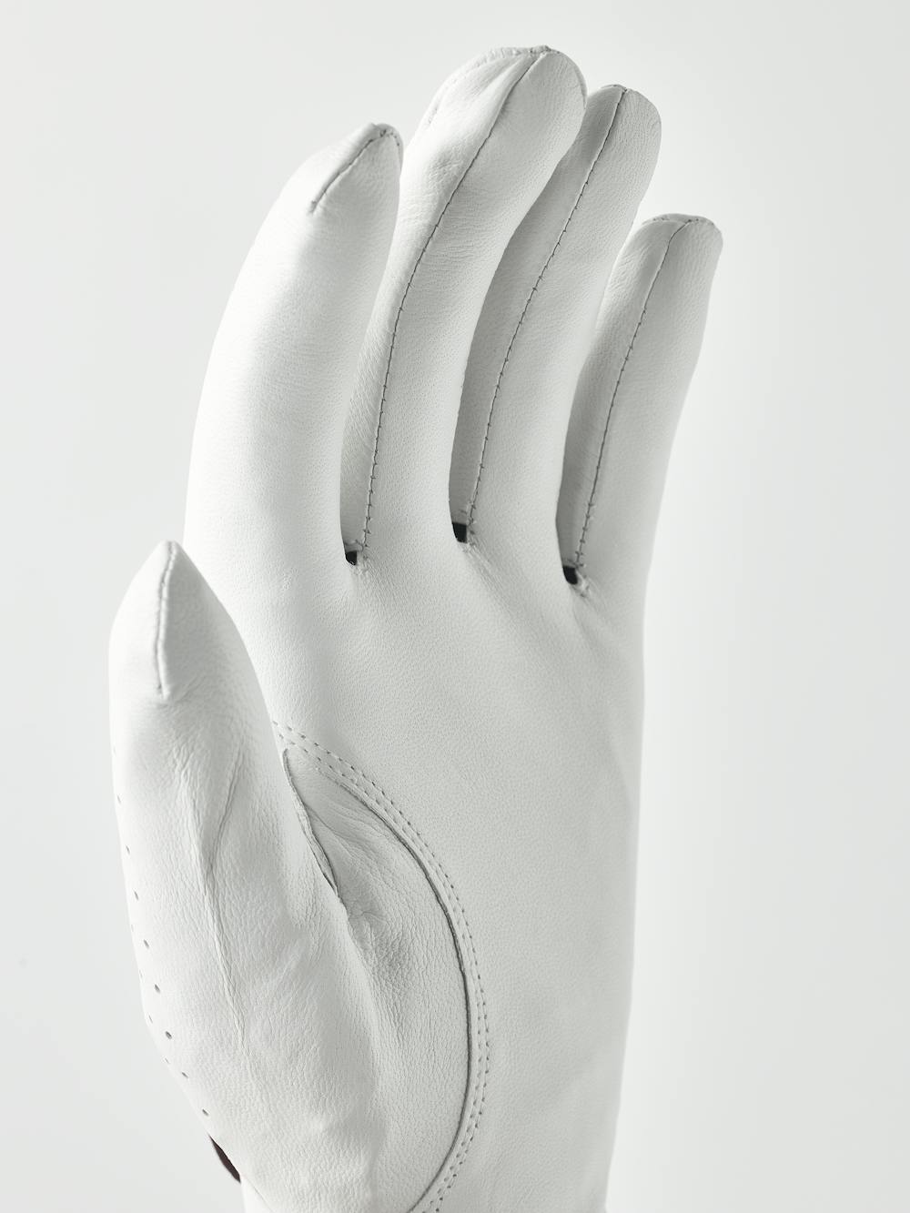 Golf Leather Left 5-finger in the color White & Bordeaux (4 of 4)